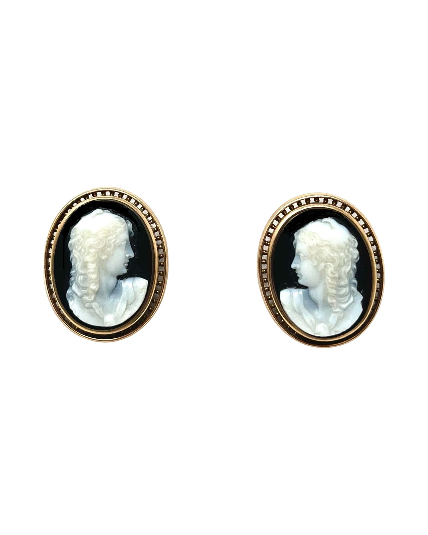 Cameo Earrings 18ct gold